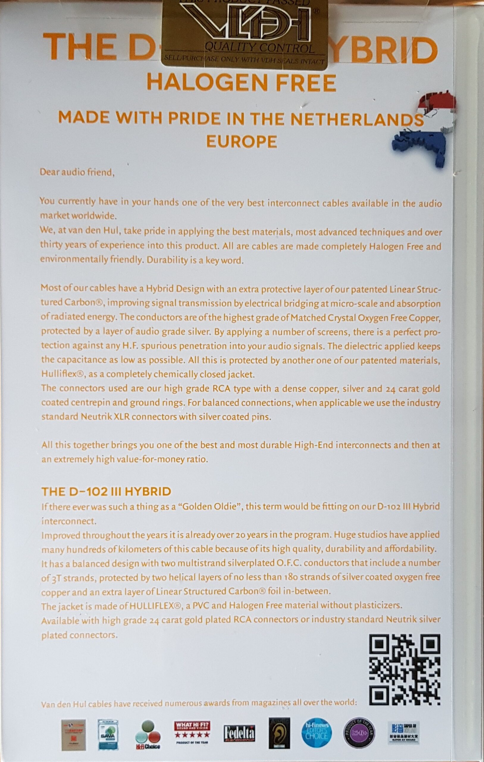 Van den Hul The D-102 MKIII 3T Hybrid XLR Interlink stereoset 2 stuks vanaf 0,8 meter - Afbeelding 7