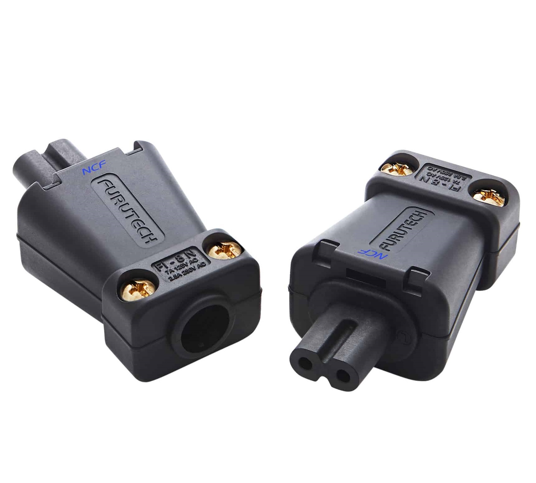Furutech FI-8N NCF (R) Rhodium - high end IEC C7 netstekker 2,5A van Ø6mm tot Ø13mm per stuk - Afbeelding 2