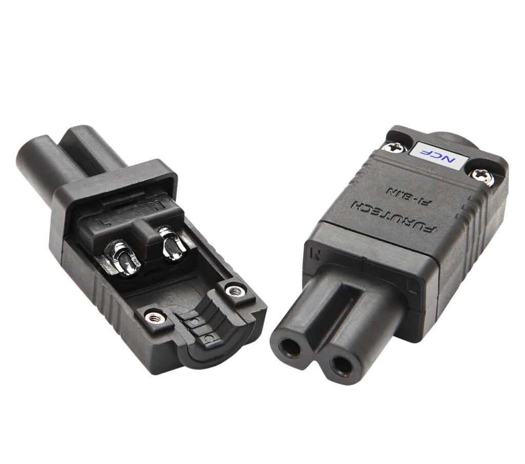 FI-8.1N (R) Rhodium NCF Slimline - IEC C7 netstekker 2,5A van Ø5mm tot Ø10,5mm per stuk