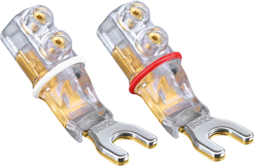 WBT-0681 CU (koper) - Sandwich spade 8,0 mm max. 10 mm² 7 AWG per 4 stuks in showcase