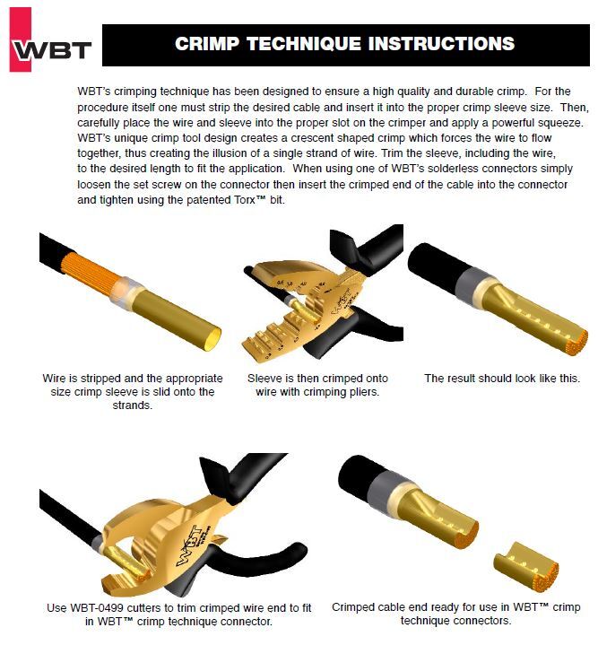 WBT 0436 Krimphulzen - adereindhulzen 24-karaats gold-plated 6,0mm2 AWG 10 per 10 stuks - Afbeelding 5