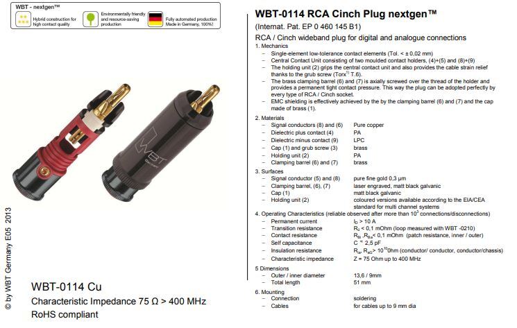 WBT-0114 CU (koper) Nextgen RCA-connector tot Ø9mm per 4 stuks in showcase - Afbeelding 5