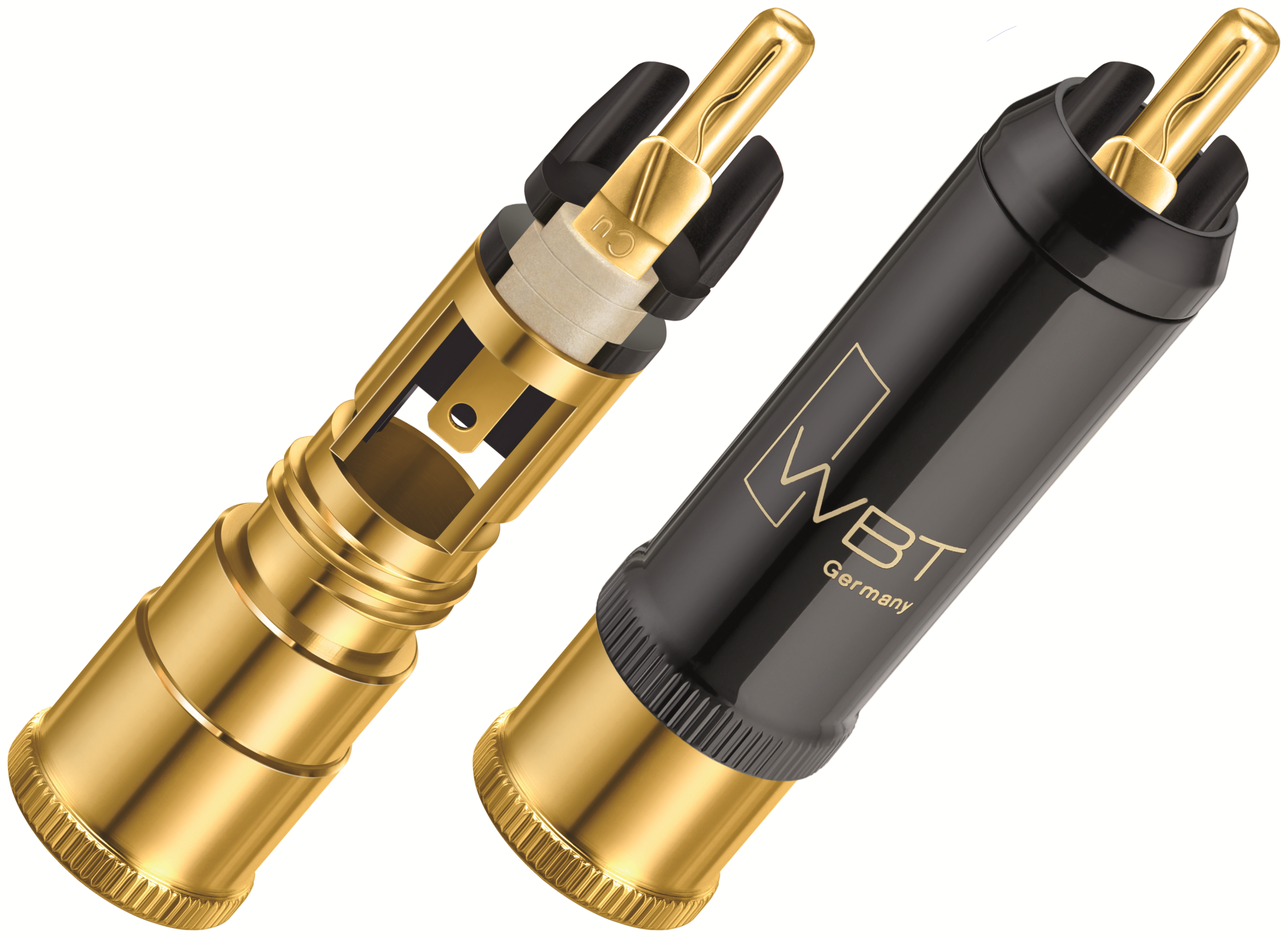 WBT-0152 CU (koper) Improved Nextgen RCA-connector 75 Ohm tot Ø10,8mm per 4 stuks in showcase - Afbeelding 4