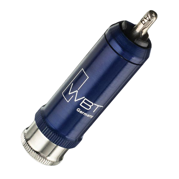 WBT-0110 AG (zilver) Nextgen Signature RCA-connector 75 Ohm tot Ø9mm per 4 stuks in showcase