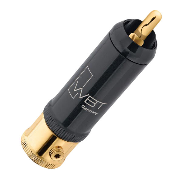 WBT-0152 CU (koper) Improved Nextgen RCA-connector 75 Ohm tot Ø10,8mm per 4 stuks in showcase