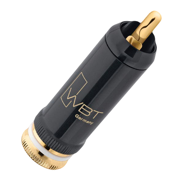 WBT-0102 CU (koper) Nextgen RCA-connector tot Ø9mm per 4 stuks in showcase