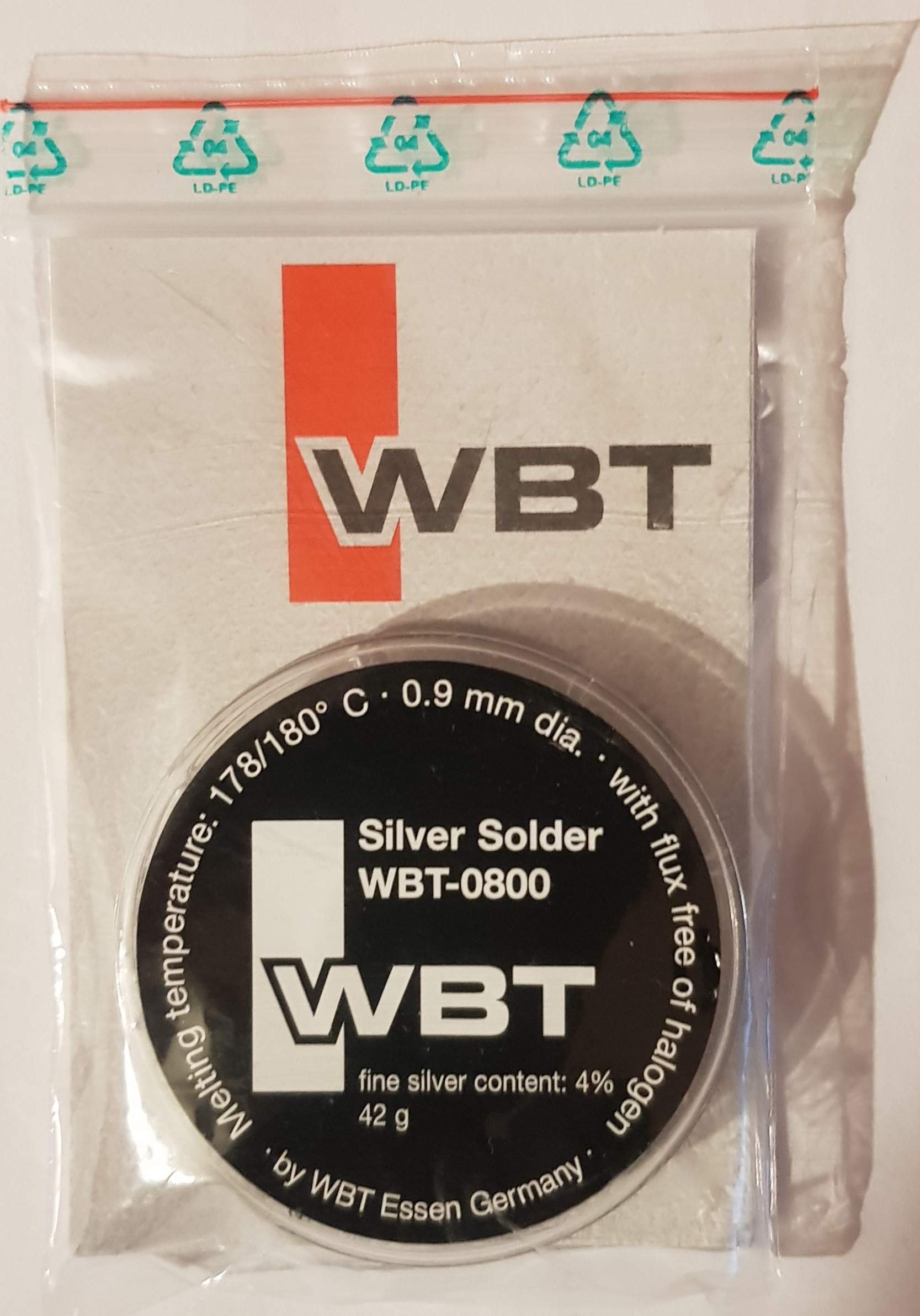 WBT-0800 Zilver soldeertin loodhoudend 0,9 mm spoel 42 gram - Afbeelding 4