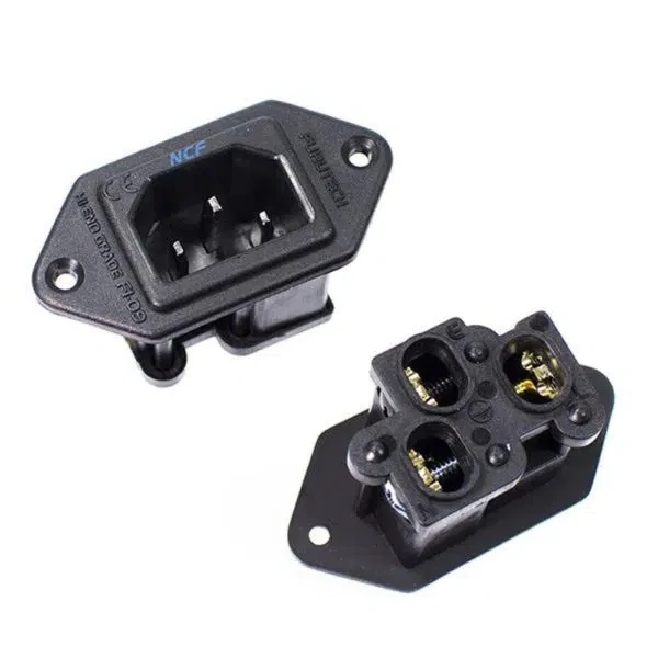 Furutech FI-09 NCF (R) Rhodium - Chassisdeel IEC 14 Male tot Ø4mm per stuk - Afbeelding 5