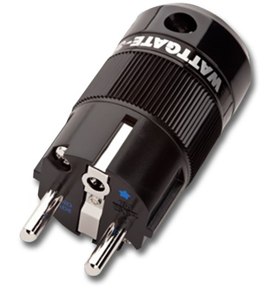 WattGate 390i Classic (RH) Rhodium uitgevoerd in zwart 16A - Schuko netstekker