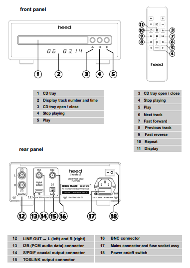 HEED Thesis Delta high end CD Transport of als CD-speler met DAC 22 cm breed - Afbeelding 7