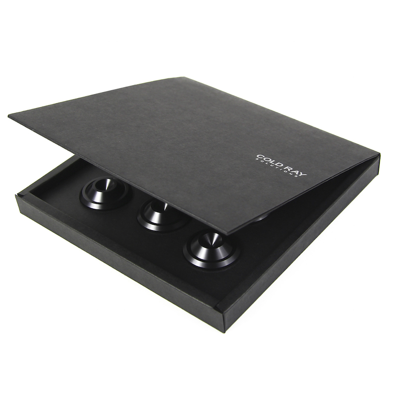 Cold Ray Spike protector 3 SMALL high end onderlegringen voor betere resonantiecontrole 33 mm x 10 mm uitgevoerd in zwart per set 8 stuks - Afbeelding 6