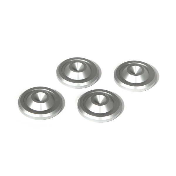 Cold Ray Spike protector 2 MEDIUM high end onderlegringen voor betere resonantiecontrole 40 mm x 10 mm uitgevoerd in zilver per set 4 stuks - Afbeelding 4