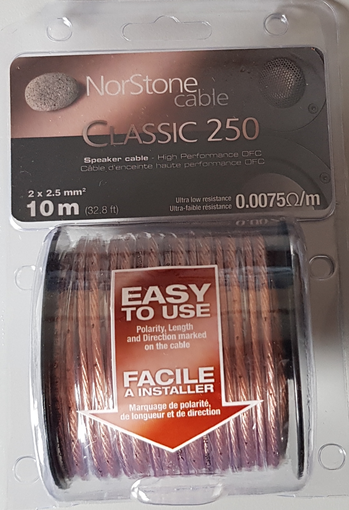NorStone Classic CL250 luidsprekerkabel 99.99% OFC koper 2,5mm2 AWG 13 per rol 10 meter - Afbeelding 4