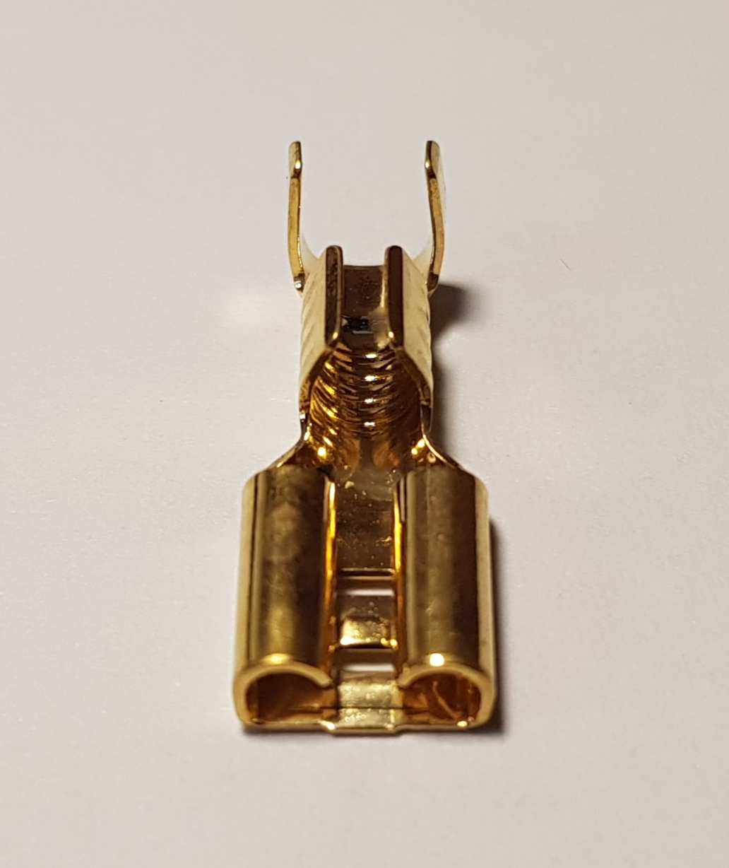 WBT 0655 Platte opsteek kabelschoen verguld koper 6,3mm per 4 stuks - Afbeelding 5