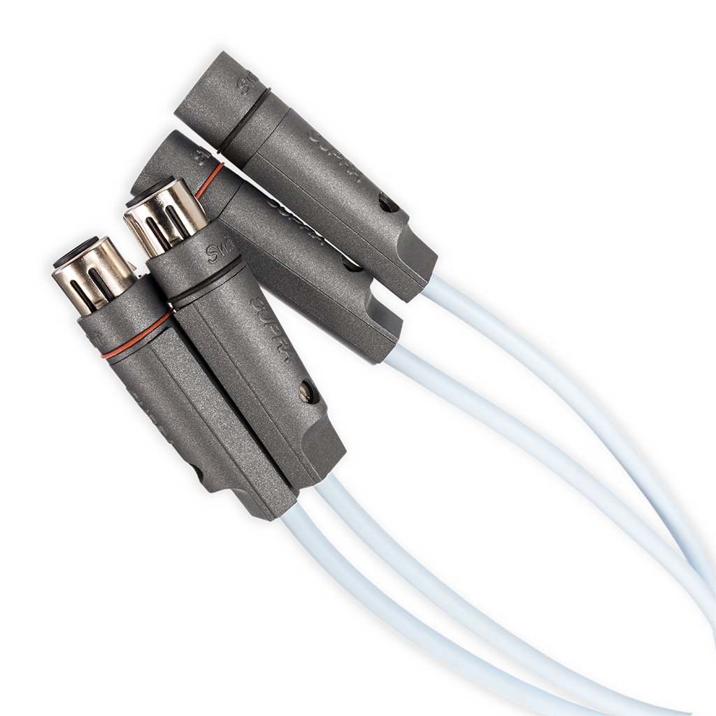 Supra DAC-X Audio XLR interlink 1x3x0.24mm2 AWG 23 met hoogwaardige Swift vergulde 24K connectoren stereoset 2 stuks vanaf 1,0 meter