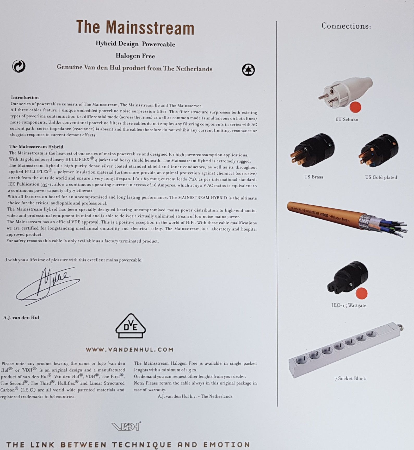 Van den Hul The Mainsstream Hybrid voedingskabel 3 x 1,69 mm2 AWG 15 OFC verzilverd koper als IEC C13-10A of C19-20A vanaf 1,5 meter - Afbeelding 6
