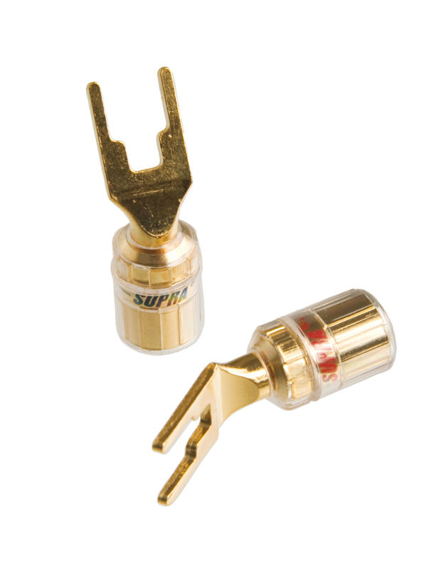 Supra CombiCon M6 Spades + body gold-plated tot 6 mm² schroefmontage per set 4 stuks - Afbeelding 4