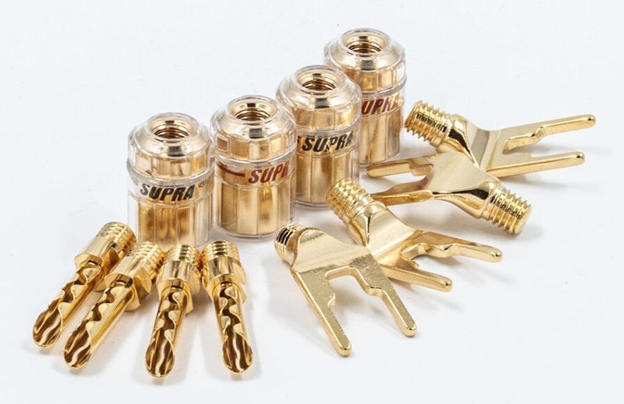 Supra CombiCon KIT M6 verwisselbare Banaanpluggen + Spades + body gold-plated tot 6 mm² schroefmontage per set