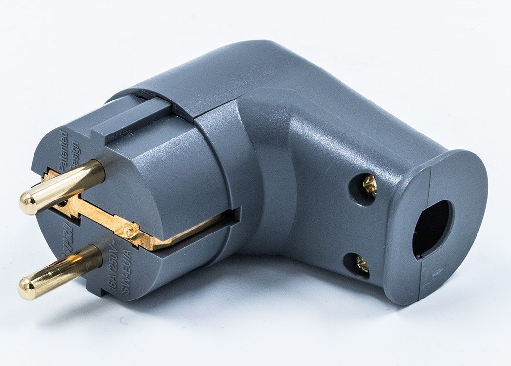 Supra SW-EU/A Male 24K Gold-plated OFC - schuko haakse netstekker 10A tot Ø11,5mm AWG 11 - Afbeelding 2