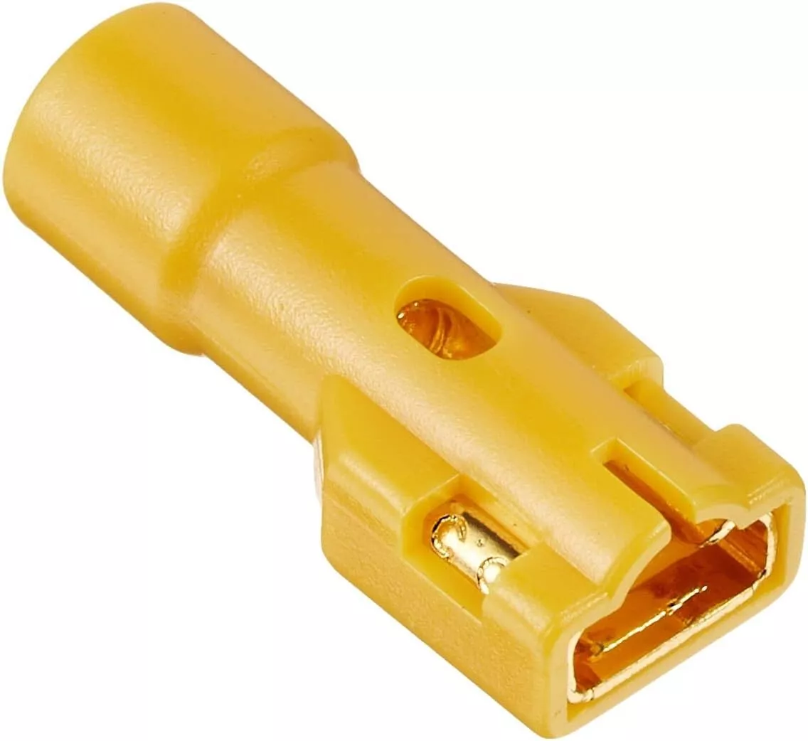 Furutech FT-210(G) Gold Insulated Push-on Disconnect Terminal kabelschoen 24k verguld koper 5.5sq. mm max. 12~10 AWG per 10 stuks - Afbeelding 2