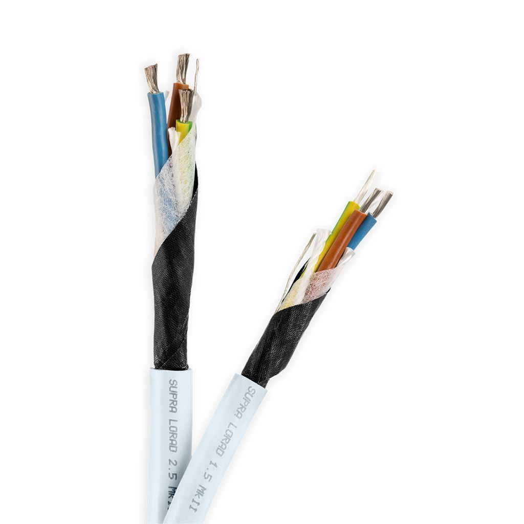 Supra LoRad 2.5 CS afgeschermde voedingskabel 3 x 2,5 mm2 AWG 13 vertinden OFC koperen geleiders onafgewerkt per meter