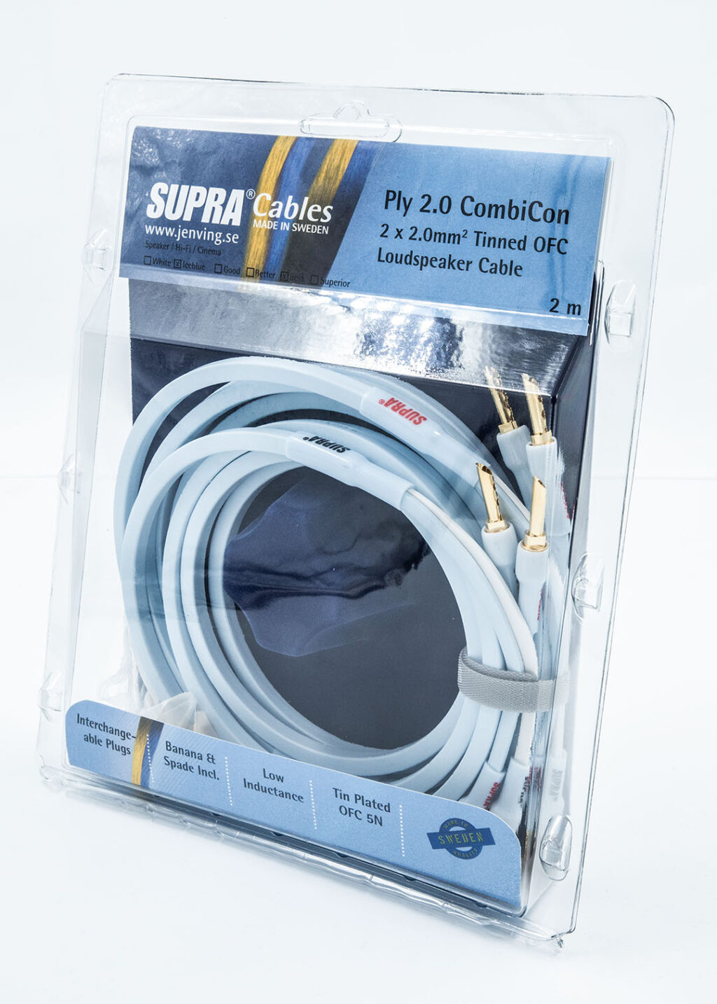 Supra PLY 2x2.0 Combicon single-wire luidsprekerkabel 2 x 2,0 mm2 AWG14 inclusief verwisselbare banaanpluggen + spades stereoset 2 stuks vanaf 2,0 meter - Afbeelding 10