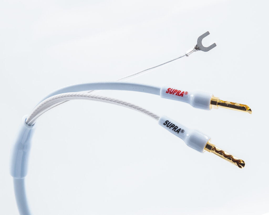 Supra PLY 2x3.4/S Combicon afgeschermde luidsprekerkabel single-wire 2 x 3,4 mm2 AWG12 inclusief verwisselbare banaanpluggen + spades stereoset 2 stuks vanaf 2,0 meter