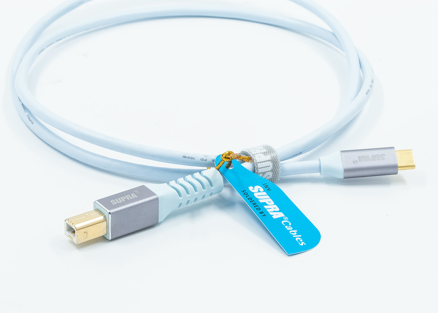 Supra USB 2.0 C-B Blue high speed 480 Mbps vergulde connectoren vanaf 1,0 meter - Afbeelding 2